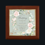 Sage Green Blush Elegant Floral Wedding Invitation Gift Box<br><div class="desc">Luxurious gold trimmed sage green,  pink blush flowers. Such a perfect way to preserve your beautiful wedding invitation.  “Wedding” is in a gorgeous script. I’ve enjoyed creating this design for you. Zazzle guarantees 100% customer service and satisfaction. The perfect keepsake for a shower or wedding gift.</div>