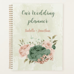 sage green blush flowers wedding planner