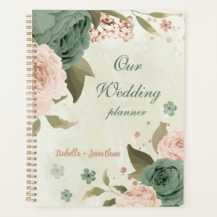 sage green blush flowers wedding planner