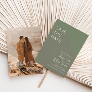 Sage Green Bohemian Enregistrer la date Invitation
