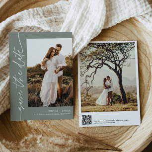 SAGE Green Bohemian Photo Enregistrer La Carte Dat