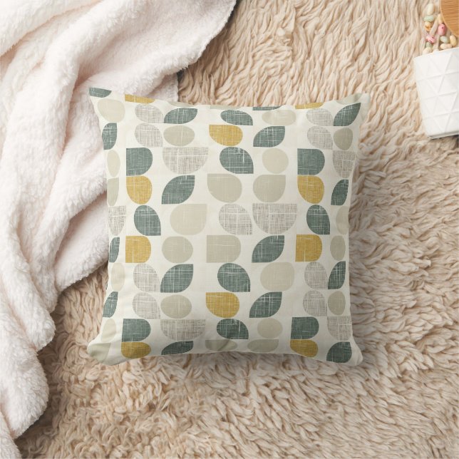 Sage Green Boho Abstract Throw Pillow (Blanket)