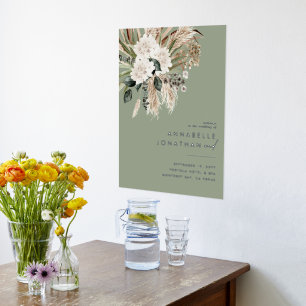 Sage green boho botanical modern elegant foliage foil prints