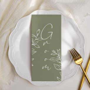 Sage Green Boho Flower Reserved Seating  Menu