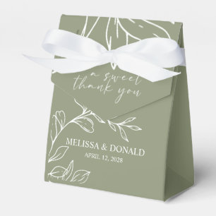 Sage Green Boho Flowers Favour Box