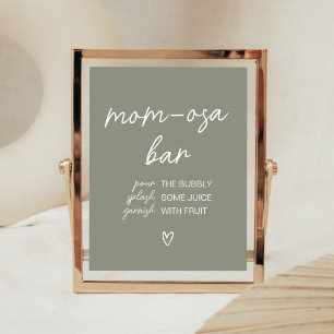 Sage Green Boho Minimalist Mom Osa Bar Poster