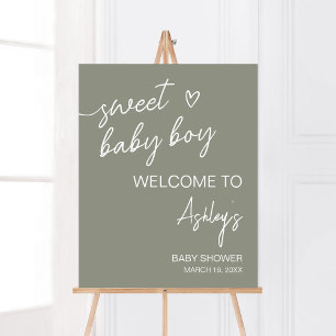 Sage Green Boho Minimalist Welcome Poster