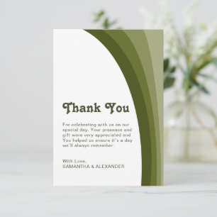 Sage Green Boho Rainbow Stripe Arch Wedding  Thank You Card