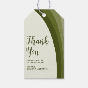 Sage Green Boho Rainbow Wedding Thank You Favour Gift Tags