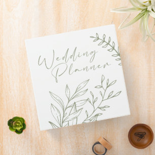 Sage Green Boho Wildflower Wedding Planner Binder