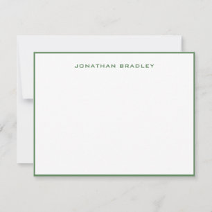 Sage Green Border All Caps Full Name Card
