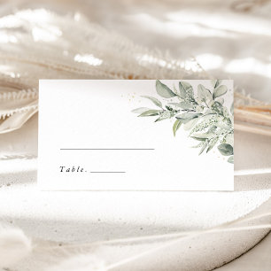 Sage Green Botanical Elegant Wedding Place Cards