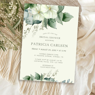 Sage green botanical garden bridal shower invitation