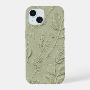 Sage Green Botanical Leaf Pattern iPhone Case