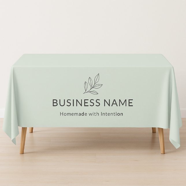 Sage Green Botanical Logo Display Minimalist  Tablecloth (Creator Uploaded)