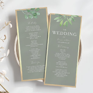 Sage Green Botanical Wedding Program
