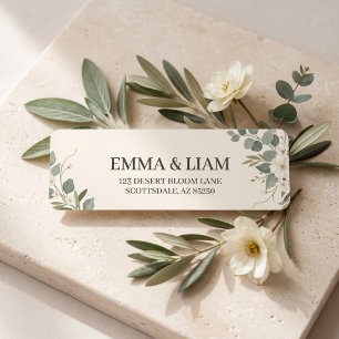 Sage Green Botanical Wedding Return Address Label