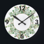 Sage Green Botanical White Gold WALL CLOCK<br><div class="desc">A bit of elegance and luxury with a botanical nature theme that would suit any home LOOK WALL CLOCK ELEGANT AND EASY TO READ</div>