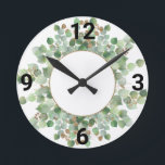 Sage Green Botanical White Gold WALL CLOCK<br><div class="desc">A bit of elegance and luxury with a botanical nature theme that would suit any home LOOK WALL CLOCK ELEGANT AND EASY TO READ</div>