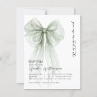 Sage Green Bow Baptism