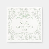 Sage Green Bow Chinoiserie Baby Shower