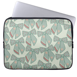 Sage Green Bows Laptop Sleeve