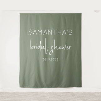 Sage Green Bridal Shower Backdrop Tapestry