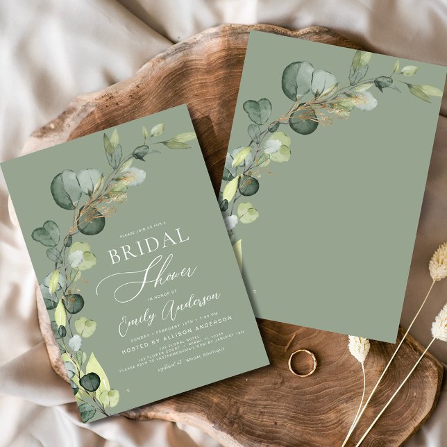 Sage Green Bridal Shower Greenery Eucalyptus Invitation (Creator Uploaded)