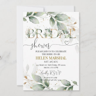 Sage Green Bridal Shower Invitation 