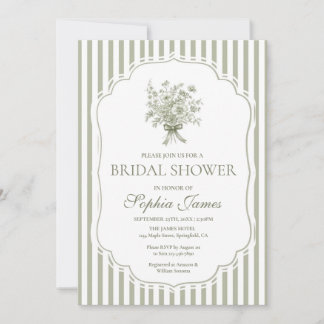 Sage Green Bridal Shower Invitation Template Boho