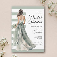 Sage Green Bride Stripes Polka Dot Bridal Shower