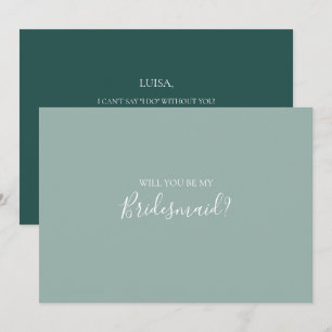 Sage Green Bridesmaid Proposal Card