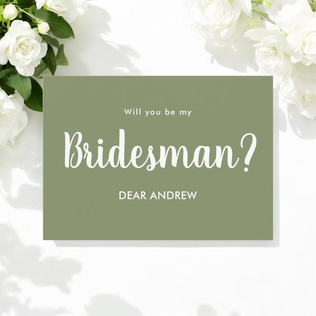 Sage Green Bridesman Proposal Script Invitation (Creator Uploaded)