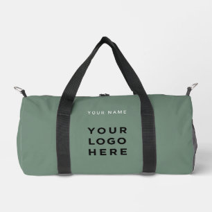 Sage Green Business Logo Name Instagram Fitness Duffle Bag