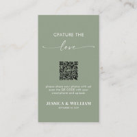 Sage Green Calligraphy Capture the love QR Code