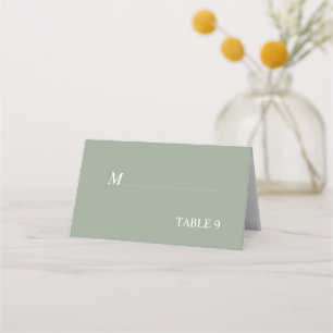Sage green calligraphy elegant wedding seat place card