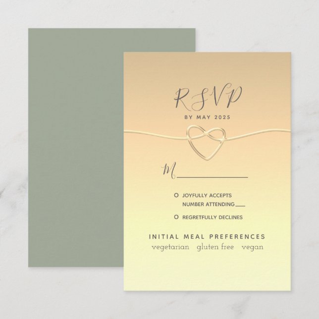 Sage Green Calligraphy Wedding RSVP Card (Front/Back)