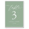 Sage Green Calligraphy Wedding Table Number