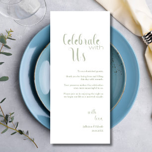 Sage Green Celebrate With Us Place Setting Cards
