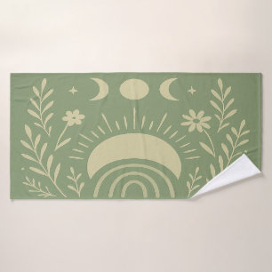 Sage Green Celestial Bath Towel