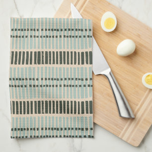 sage green charcoal cream abstract vertical stripe kitchen towel