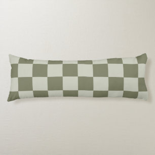 Sage Green Checkerboard Body Pillow