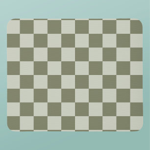 Sage Green Checkerboard Mouse Pad