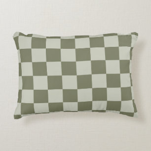 Sage Green Chequerboard Accent Pillow