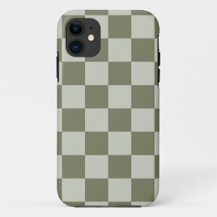 Sage Green Chequerboard iPhone 11 Case
