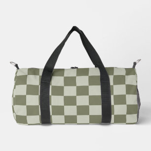 Sage Green Chequerboard Duffle Bag
