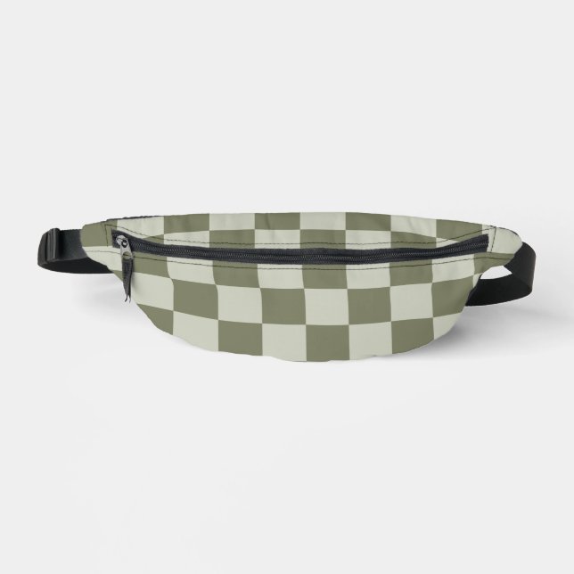 Sage Green Chequerboard Fanny Pack (Front)