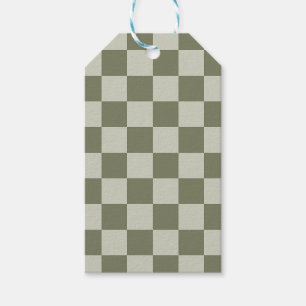 Sage Green Chequerboard Gift Tags