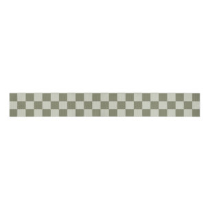 Sage Green Chequerboard Grosgrain Ribbon