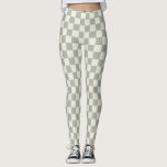 Sage Green Chequerboard Leggings - Earthy & Chic<br><div class="desc">Embrace earthy elegance with these sage green chequerboard leggings! The soft green and off-white pattern offers a calming,  nature-inspired twist on a classic design. Perfect for cozy days,  casual outings,  or adding a touch of zen to your activewear. Customize them for a look that’s uniquely yours!</div>